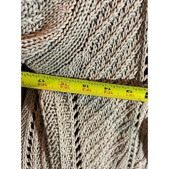 Chico's Oversized Knitted Open Front Cardigan Sweater Women's Size L Tan - Picture 4 of 5